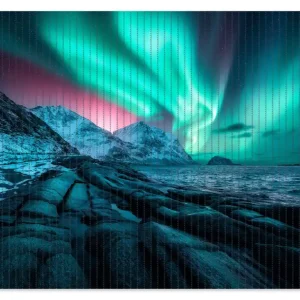 Duschmatte Polarlichter über Gebirge 70 x 50 cm Garantierte Lieferung