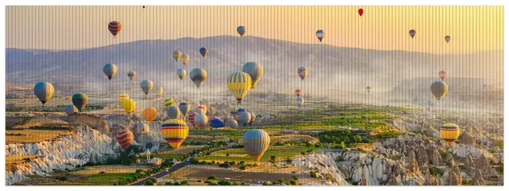 Neu Duschmatte Heißluftballons über Felsenlandschaft 70 x 50 cm