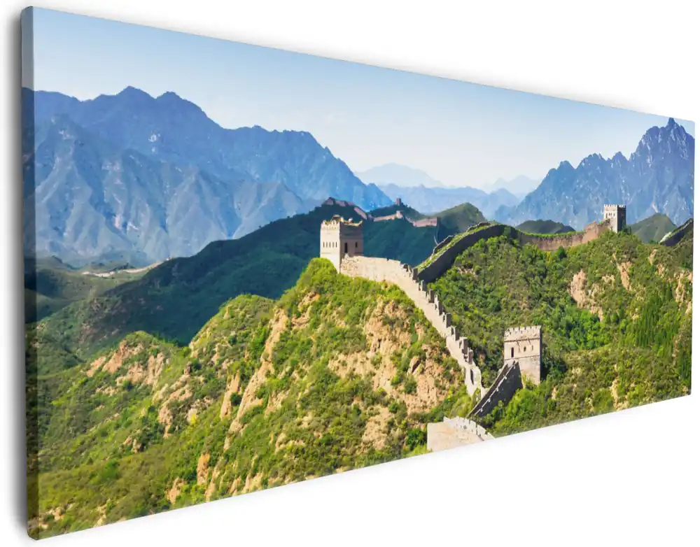 Knallerangebot Leinwandbild Die Chinesische Mauer - Wahrzeichen in China im Sommer 50 x 50 cm