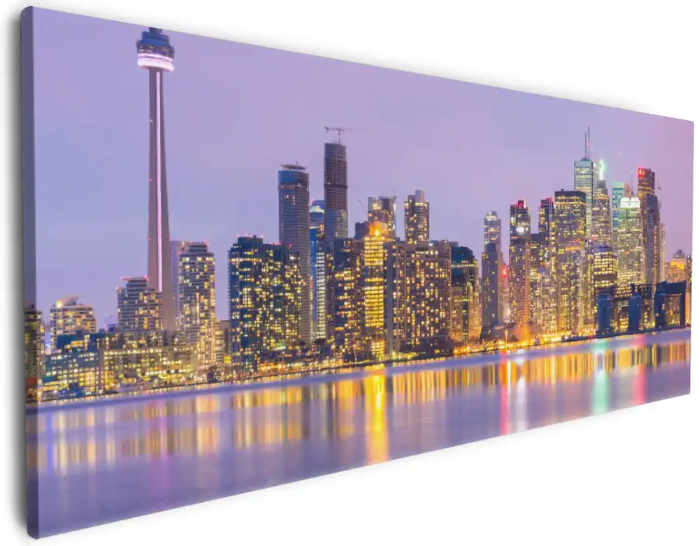 Bestseller Leinwandbild Toronto Skyline - Kanada am Abend 80 x 200 cm