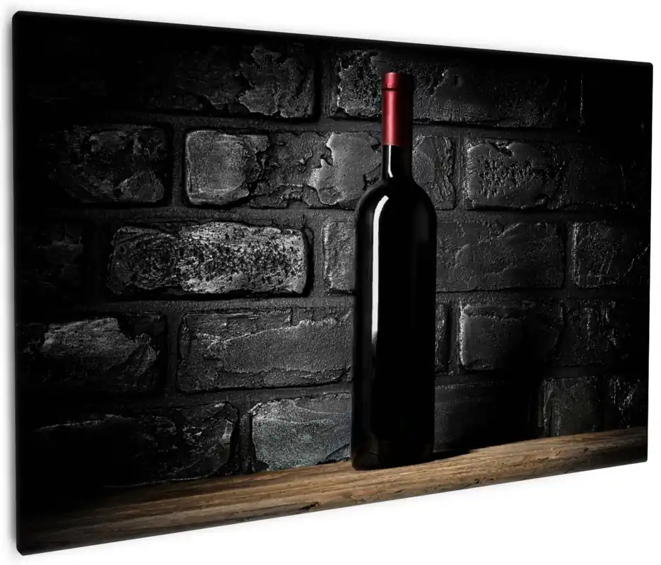 Knallerangebot Leinwandbild Rotwein-Flasche am Abend 80 x 200 cm