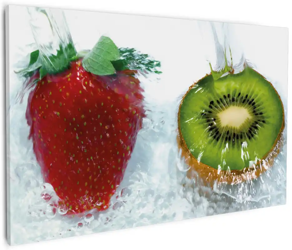 Kracherpreis Leinwandbild Frische Früchte übergossen mit Wasser II 60 x 90 cm