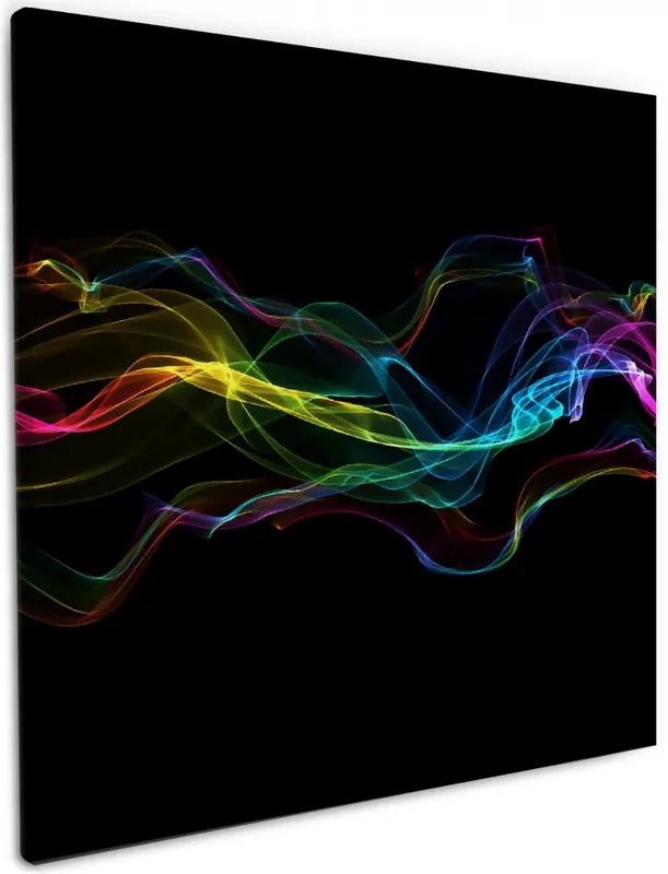 Letzte Chance Leinwandbild Bunter Rauch vor schwarzem Hintergrund 60 x 90 cm