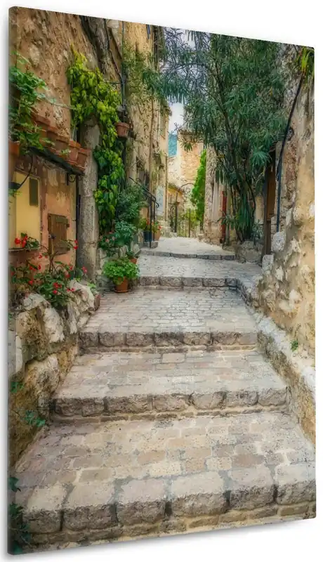 Leinwandbild Alte steinerne Gasse in Südfrankreich 60 x 90 cm Neue Ware