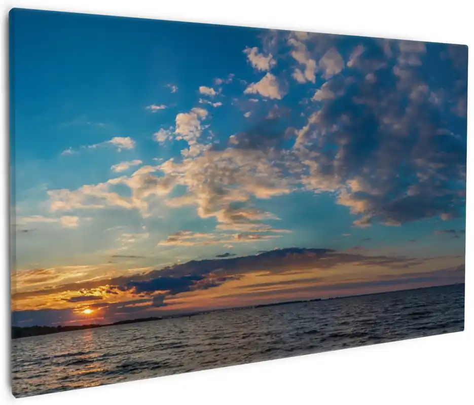 Leinwandbild Sonnenuntergang über einem Fluss 60 x 90 cm Preisknaller