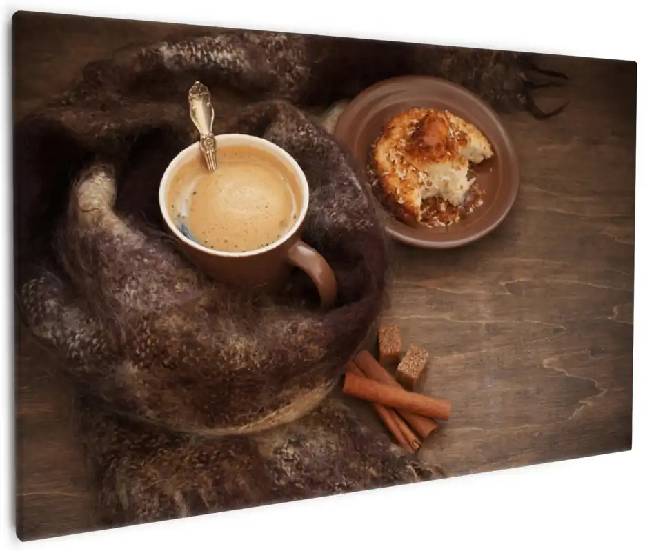 Bestseller Leinwandbild Kuchen und Kaffeegenuss 60 x 90 cm
