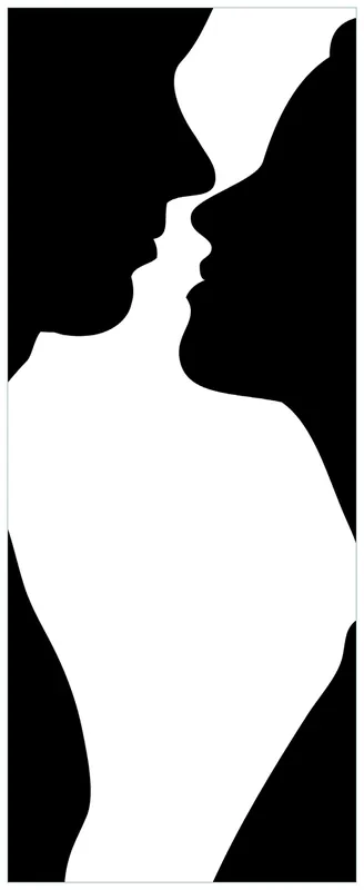 Rabatt Poster Mann und Frau 61 x 91,5 cm, mit weißem Aluminumrahmen