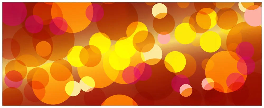 Poster Rote gelbe und orange Kreise - harmonisches Muster 50 x 125 cm Neuheit