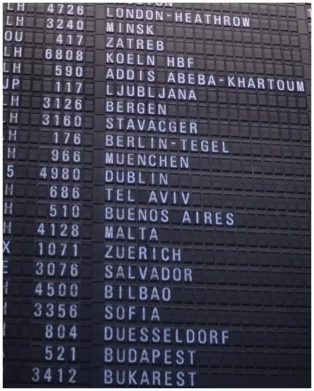 Poster Flughafen Abflugtafel 40 x 50 cm,Poster ohne Rahmen Geprüft