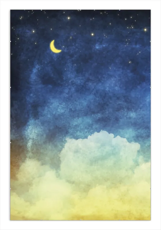 Top-Angebot Poster Wolkenhimmel mit Mond und Sternen 61 x 91,5 cm