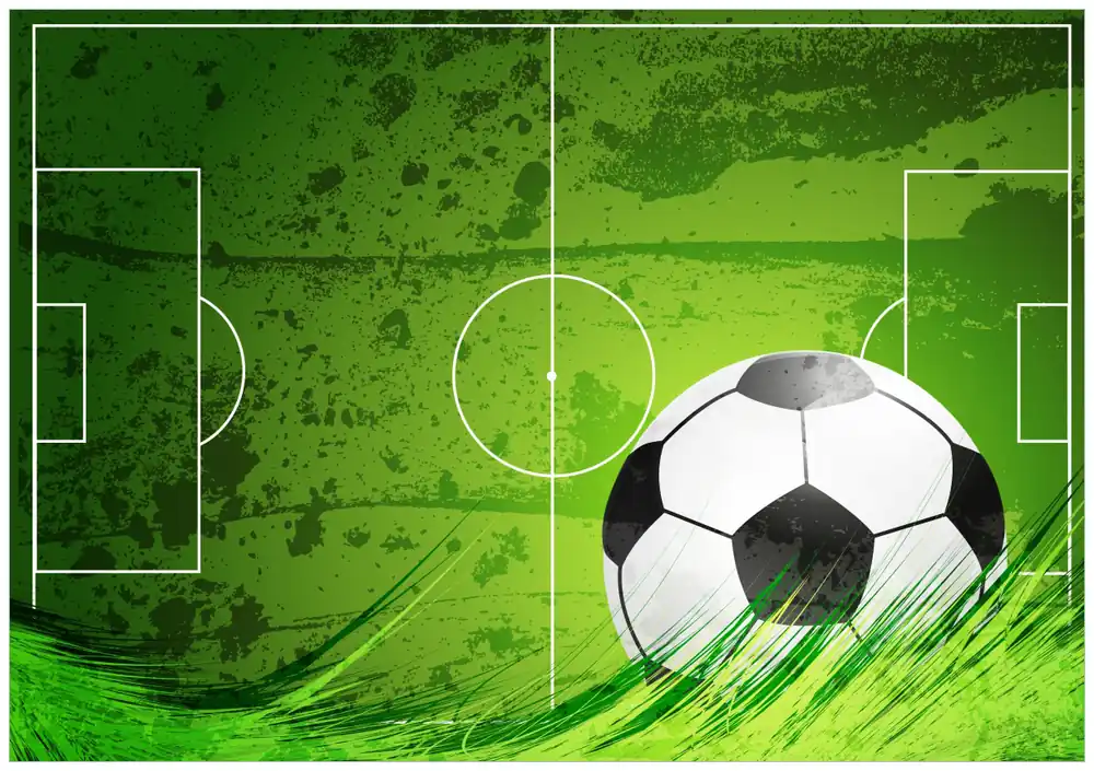 Poster Fußball-Feld klassisch grün mit Ball 70 x 100 cm Neuheit
