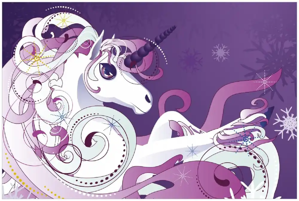 Selbstklebendes Poster Einhorn in lila und pink 100 x 150 cm Preisknaller