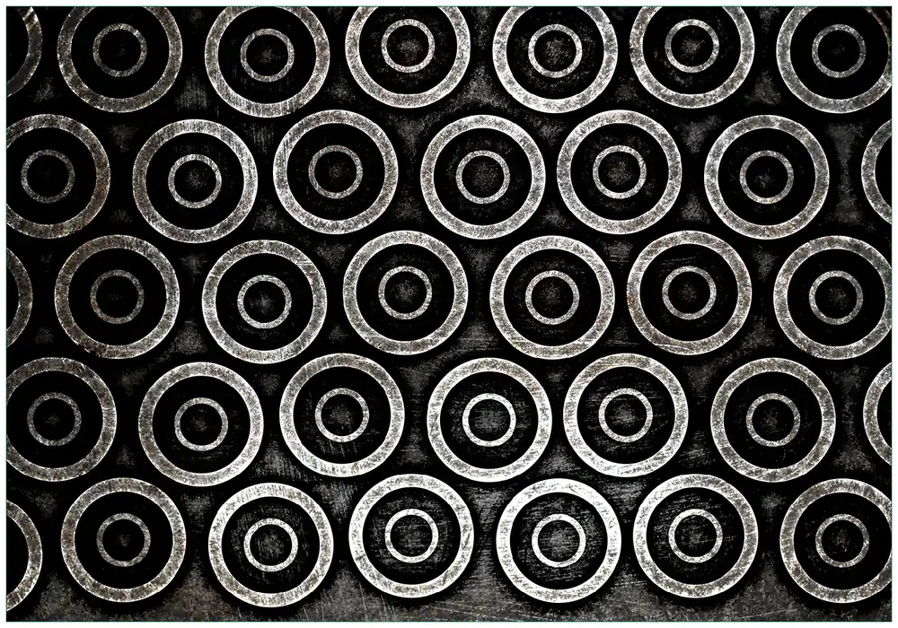Günstig Vliestapete Abstraktes Kreismuster in schwarz und silber 350 x 245 cm