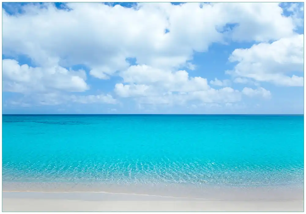 Sofort Bestellen Vliestapete Sandstrand und blaues Meer 350 x 245 cm