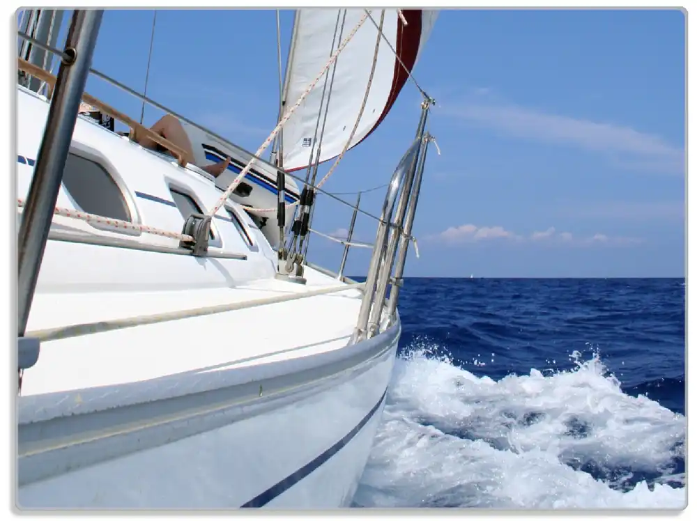 Glasunterlage Segelboot on Tour 30 x 40 cm Neu Im Sortiment