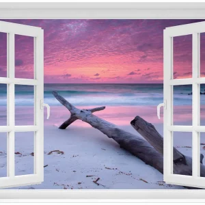 Acrylglasbild Abendhimmel bei Sonnenuntergang 60 x 90 cm mit Fensterrahmen Meistverkauft
