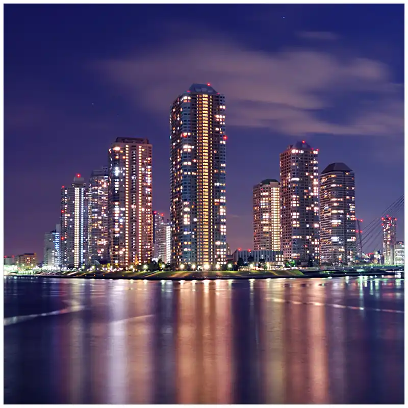 Bestpreis Glasunterlage Tokyo- Skyline bei Nacht 55 x 55 cm