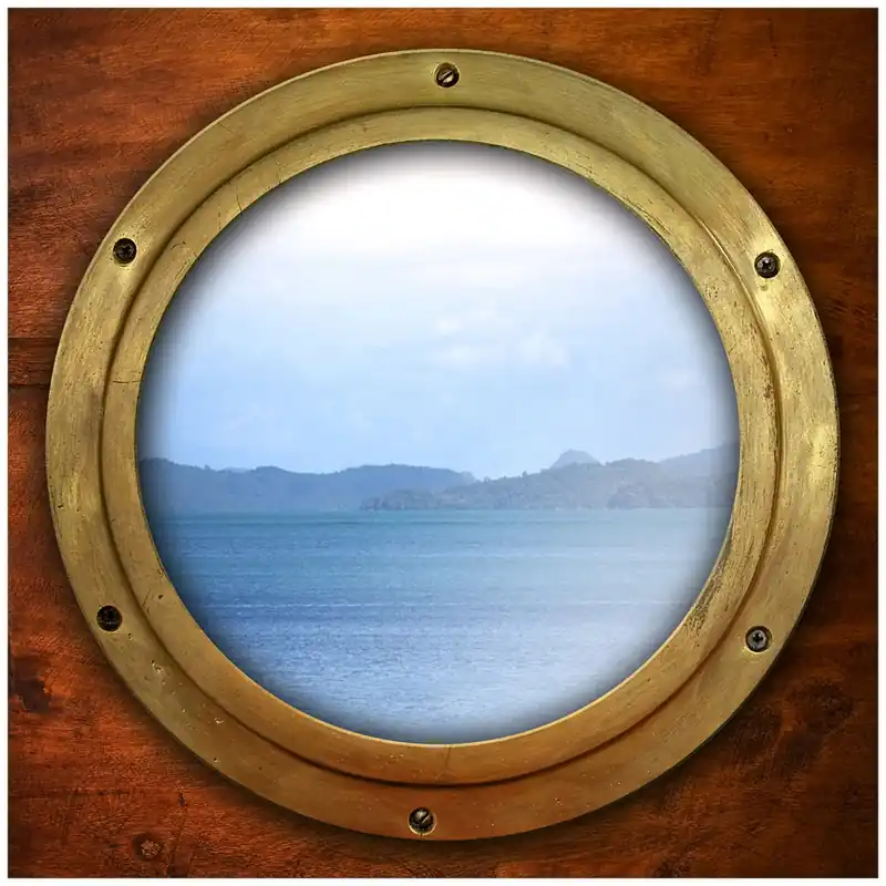 Glasunterlage Guckloch aus dem Boot 55 x 55 cm Sonderangebot