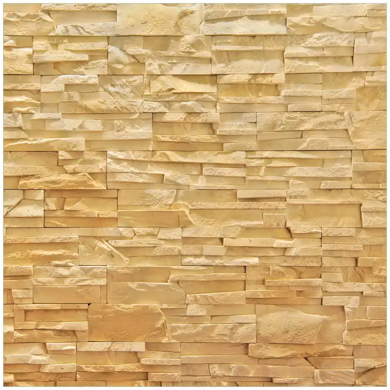 Billig Glasunterlage Steinwand gelb-orange 55 x 55 cm