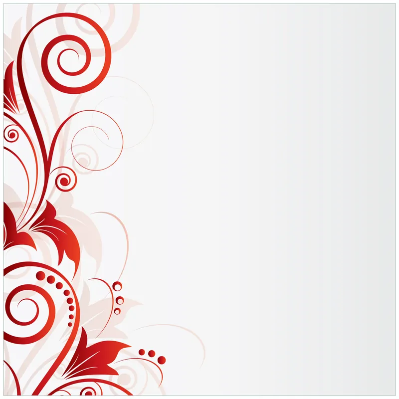 Glasunterlage Abstrakte rote Blumenschnörkel 55 x 55 cm Preis Gesenkt