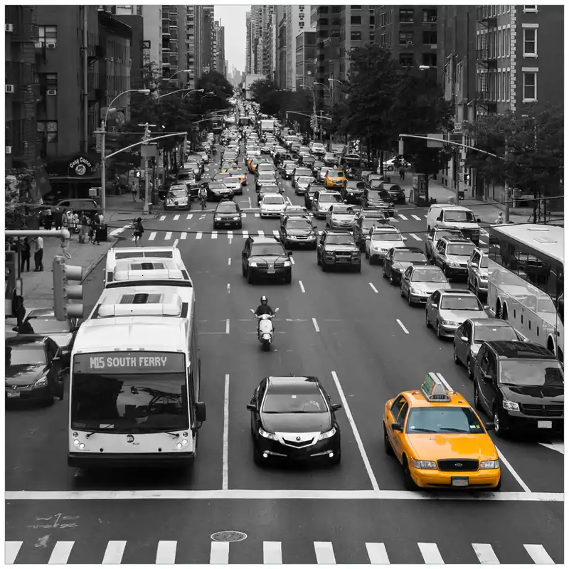 Glasunterlage New York Yellow Taxi I 55 x 55 cm Direkt Vom Hersteller