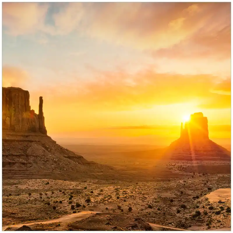 Glasunterlage Monument bei Sonnenuntergang 55 x 55 cm Must-Have