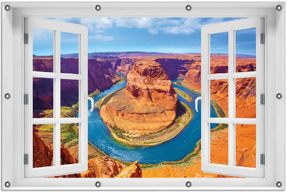 Nur Heute Gartenposter Hufeisenförmiger Mäander des Colorado River ca. 60 x 90 cm