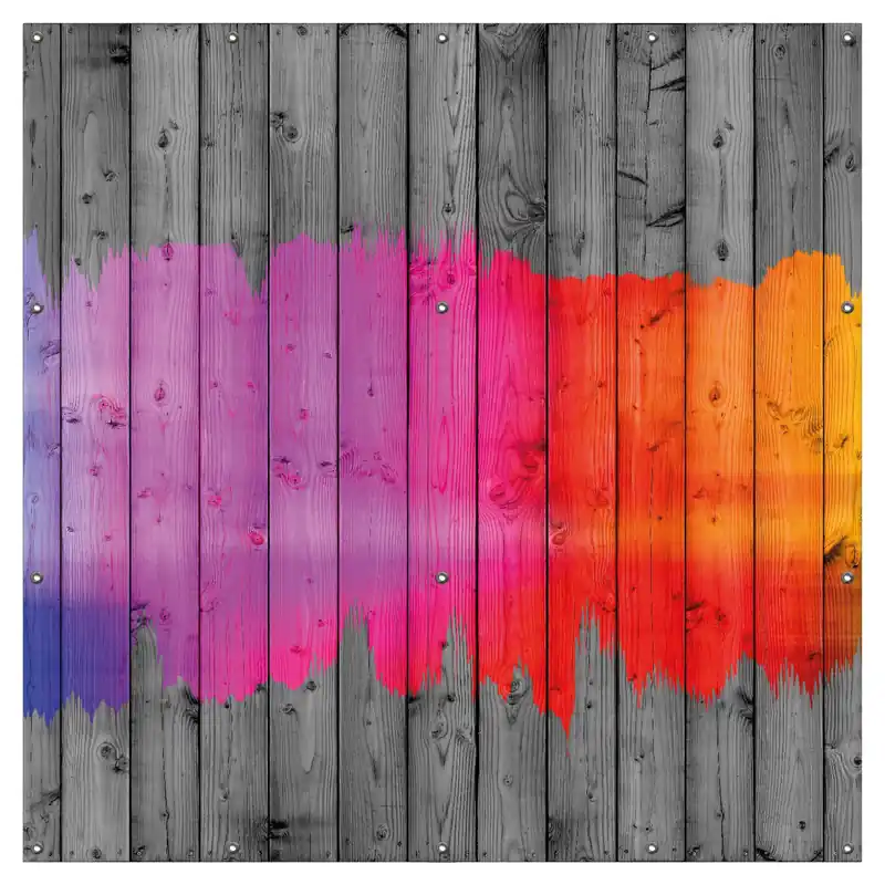 Wochenendangebot Gartenposter Holzpaneel - Bemaltes buntes Holz ca. 60 x 90 cm