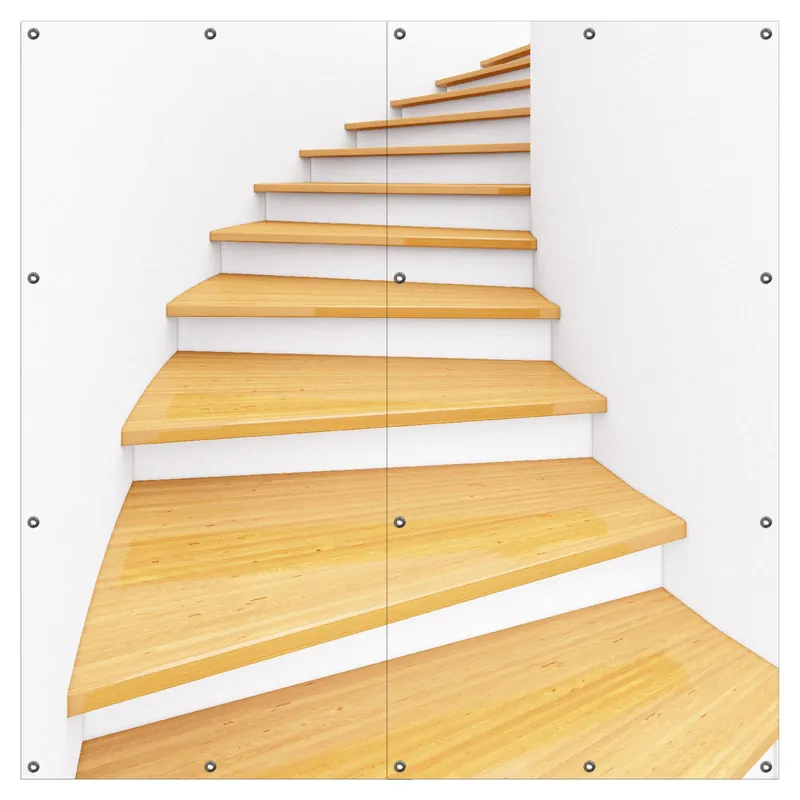 Gartenposter Wendeltreppe aus hellem Holz ca. 60 x 90 cm Highlight