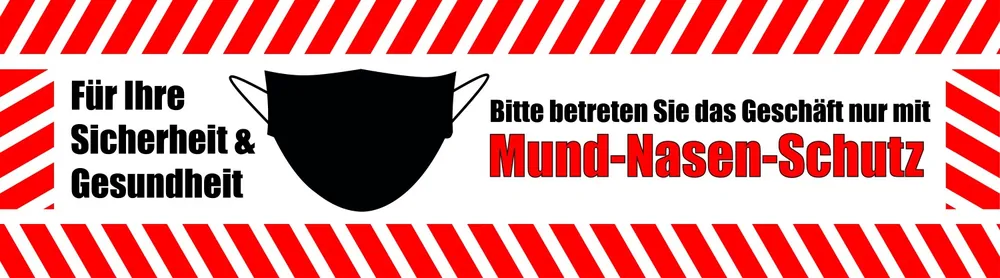 Meistverkauft Hinweisschild Bitte Mundschutz tragen 17,5 x 5 cm