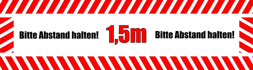 Nur Heute Hinweisschild Bitte 1,5 Meter Abstand halten 70 x 20 cm