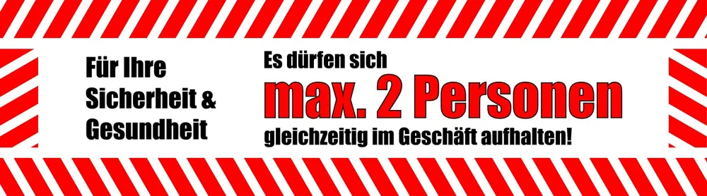 Hinweisschild Maximal 2 Personen 70 x 20 cm Sale