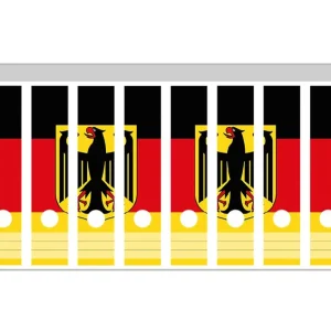 Abverkauf Ordnerrücken Sticker Deutsche Flagge mit Wappen inkl. breiter Ordner, 6 Sticker