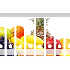Abverkauf Ordnerrücken Sticker Gemischtes Obst aus aller Welt - Exotische Obstsammlung für schmale Ordner, 8 Sticker