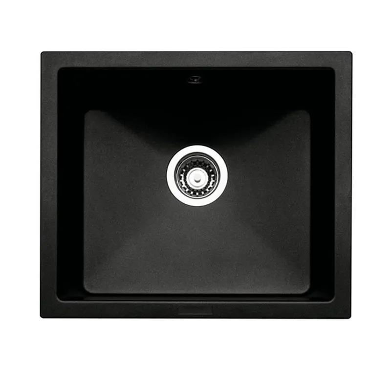 Naber Unterbauspülen-Set Singoli 600 Nagranit nero und Armatur Drive 1S edelstahlfarbig/schwarz Hochdruck Sonderaktion