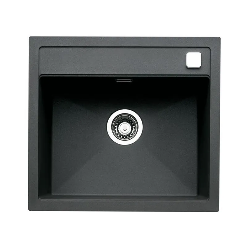 Naber Einbauspülen-Set Angola 56 Nagranit nero und Armatur Drive 1S, edelstahlfarbig/schwarz Hochdruck Knallerangebot