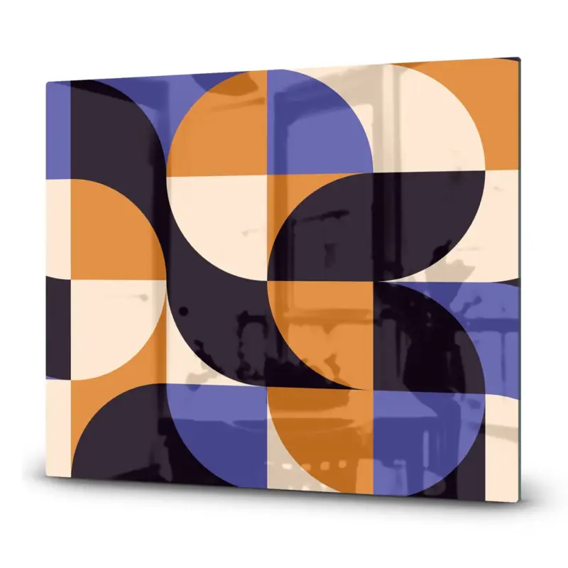 Neue Ware Herdabdeckplatte Buntes abstraktes Kunstwerk 60x52