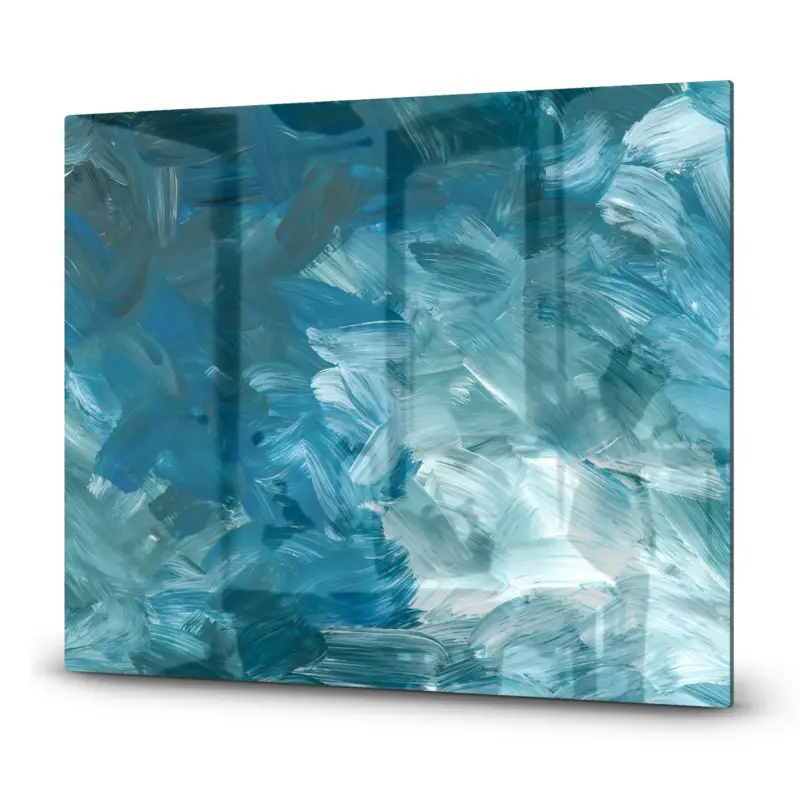 Herdabdeckplatte Abstrakte blaue Pinselstriche 60x52 Wochenendangebot