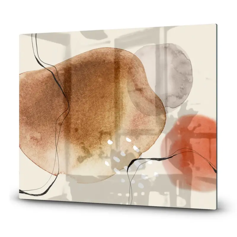 Sonderaktion Herdabdeckplatte Rotes abstraktes Aquarell-Design 60x52