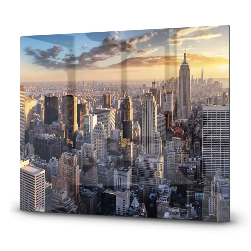 Herdabdeckplatte Sonnenuntergang über New York City 60x52 Knallerangebot