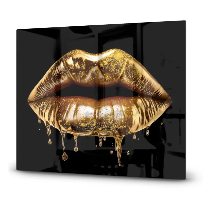 Herdabdeckplatte Goldene tropfende Lippen 60x52 Nur Für Kurze Zeit