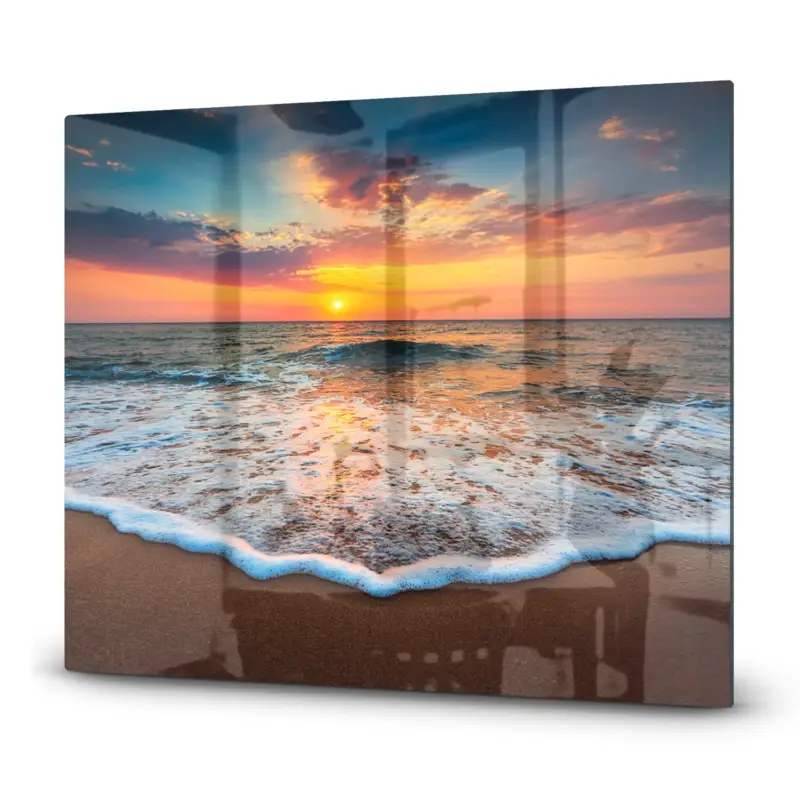 Letzte Chance Herdabdeckplatte Sonnenaufgang am Meer 60x52