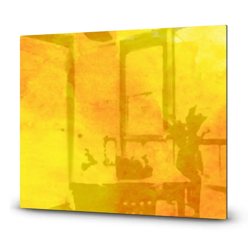 Herdabdeckplatte Orange-gelbe Aquarellfarbe 60x52 Markenprodukt