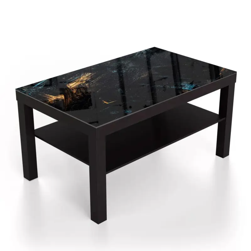 Couchtische 90x55 Abstrakter Schwarz-Gold-Hintergrund Schwarz Bestseller