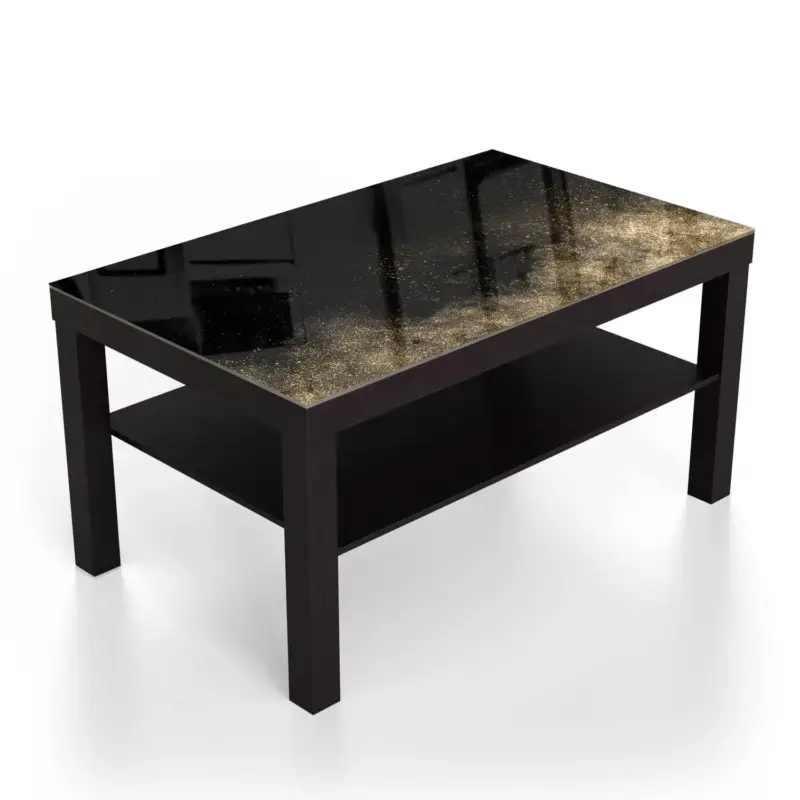 Neu Im Sortiment Couchtische 90x55 Goldenes Glitzerpulver Schwarz