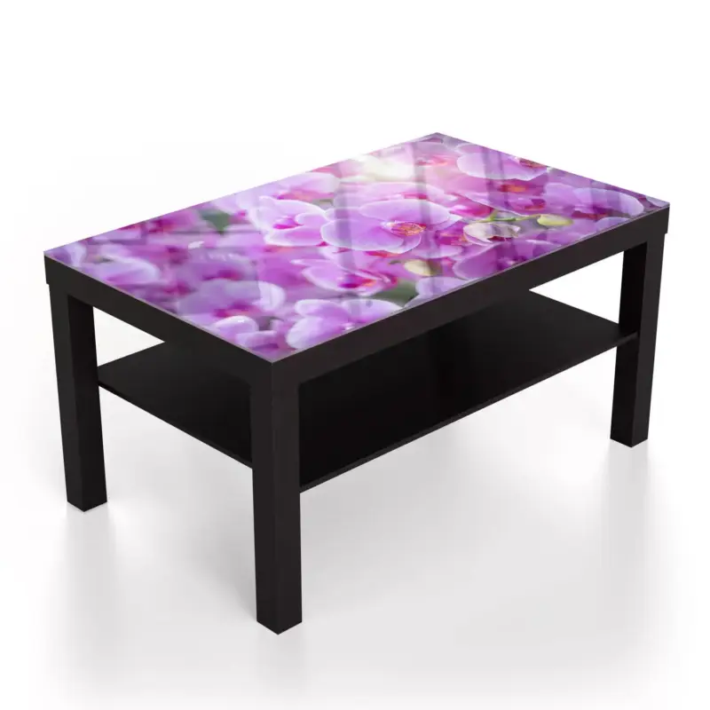 Couchtische 90x55 Strahlende Orchideen Schwarz Ausverkauf