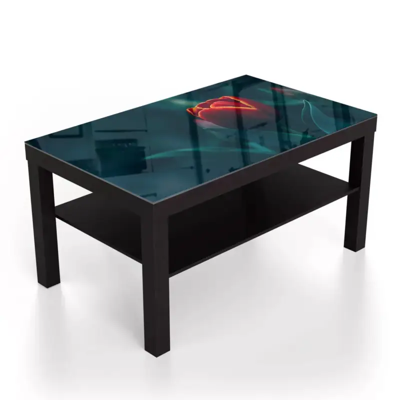 Couchtische 90x55 Dunkelrote Tulpe Schwarz Preisreduziert