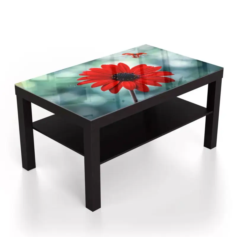 Wochenendangebot Couchtische 90x55 Rote Blume und Marienkäfer Schwarz