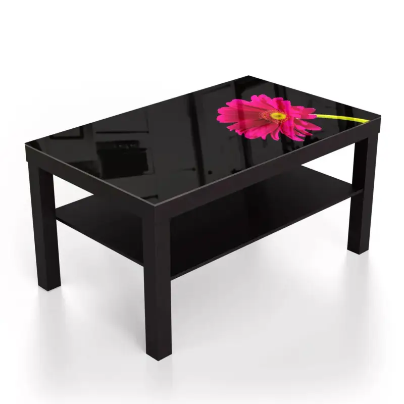 Kracherpreis Couchtische 90x55 Strahlende Gerbera Schwarz