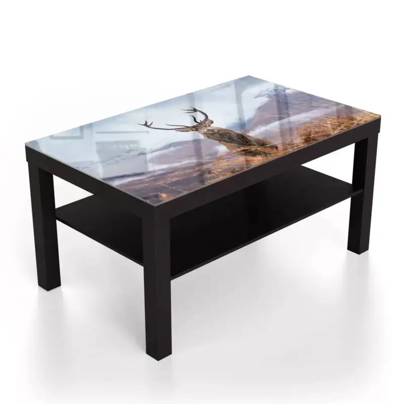 Heißes Angebot Couchtische 90x55 Hirsch in den Bergen Schwarz